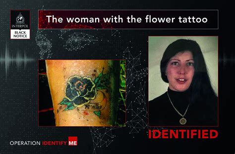 A woman killed in Belgium decades ago has been identified when a relative saw her distinctive tattoo